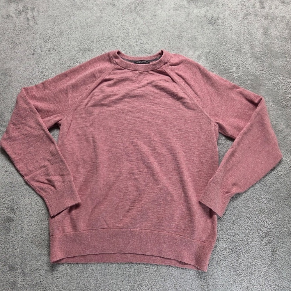 Banana‎ Republic Sweater Mens Large Red Organic Slub Cotton Pullover Raglan